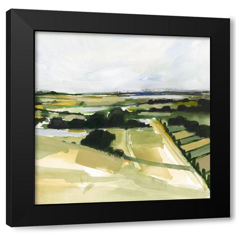 Patchy Landscape I Black Modern Wood Framed Art Print with Double Matting by Barnes, Victoria