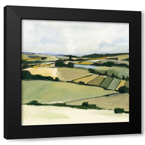 Patchy Landscape II Black Modern Wood Framed Art Print by Barnes, Victoria