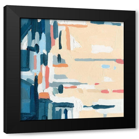 Summer Abstraction IV Black Modern Wood Framed Art Print with Double Matting by Caroline, Emma