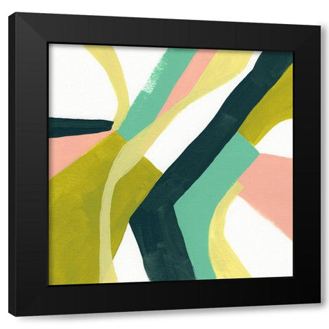 Ribbon Relief I Black Modern Wood Framed Art Print by Vess, June Erica