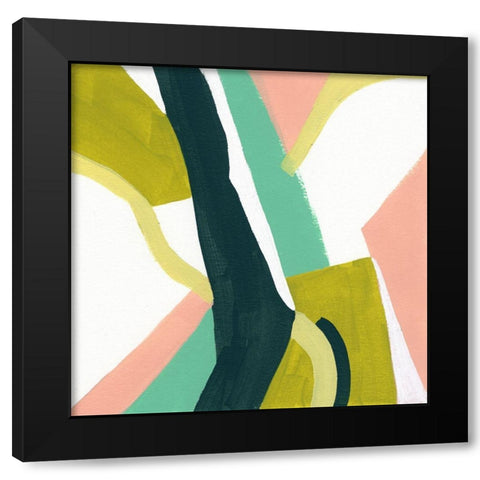 Ribbon Relief II Black Modern Wood Framed Art Print with Double Matting by Vess, June Erica