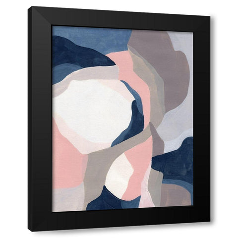 Intertwined Tones II Black Modern Wood Framed Art Print by Vess, June Erica