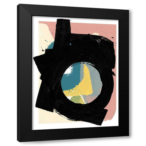 Zen Abstract II Black Modern Wood Framed Art Print with Double Matting by Cartissi