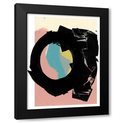 Zen Abstract III Black Modern Wood Framed Art Print with Double Matting by Cartissi