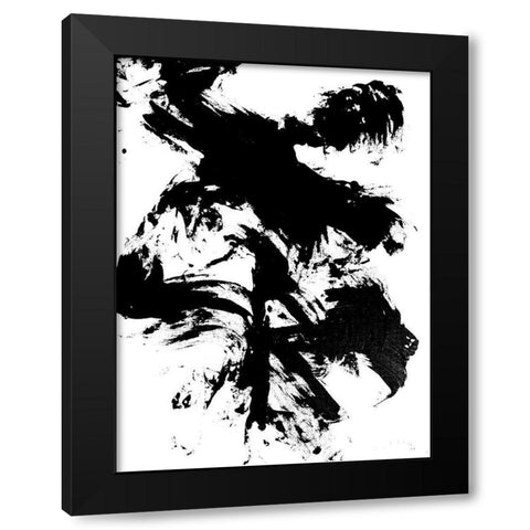 Expressive Abstract III Black Modern Wood Framed Art Print with Double Matting by Friedlander, Allan
