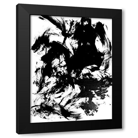 Expressive Abstract IV Black Modern Wood Framed Art Print with Double Matting by Friedlander, Allan