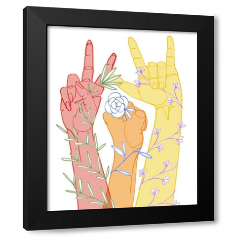 Love Each Other I Black Modern Wood Framed Art Print with Double Matting by Popp, Grace