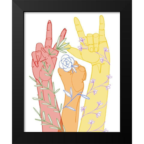 Love Each Other I Black Modern Wood Framed Art Print by Popp, Grace