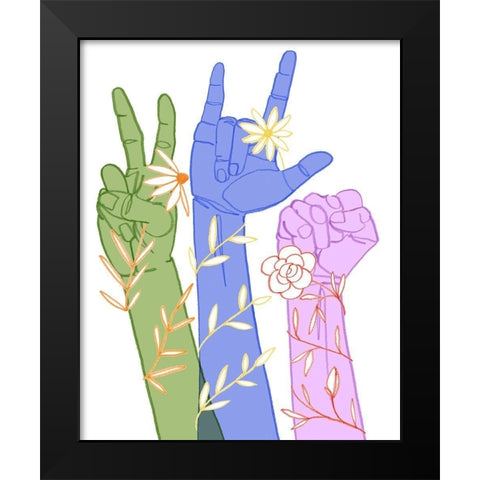 Love Each Other II Black Modern Wood Framed Art Print by Popp, Grace