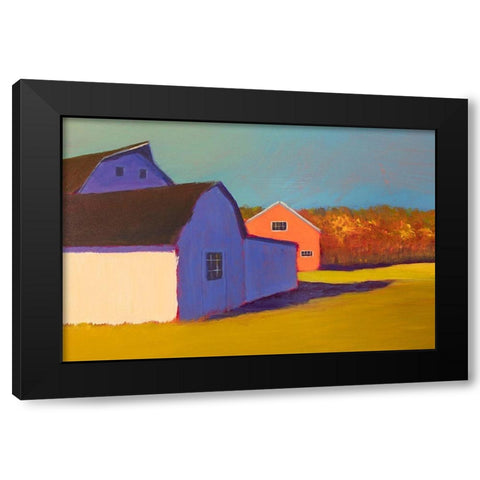 Bucolic Structure VII Black Modern Wood Framed Art Print with Double Matting by Young, Carol