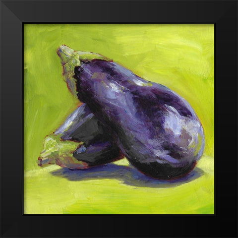 Aubergine Black Modern Wood Framed Art Print by Young, Carol