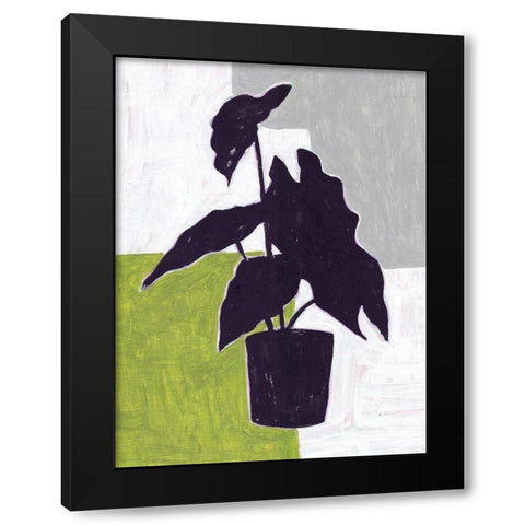 Green Plantling I Black Modern Wood Framed Art Print with Double Matting by Wang, Melissa