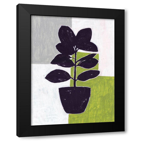 Green Plantling IV Black Modern Wood Framed Art Print with Double Matting by Wang, Melissa