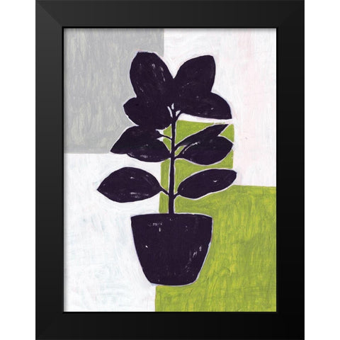 Green Plantling IV Black Modern Wood Framed Art Print by Wang, Melissa