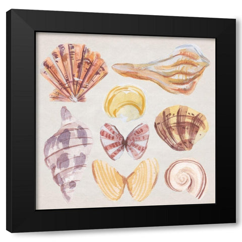 Ocean Sounds II Black Modern Wood Framed Art Print with Double Matting by Wang, Melissa