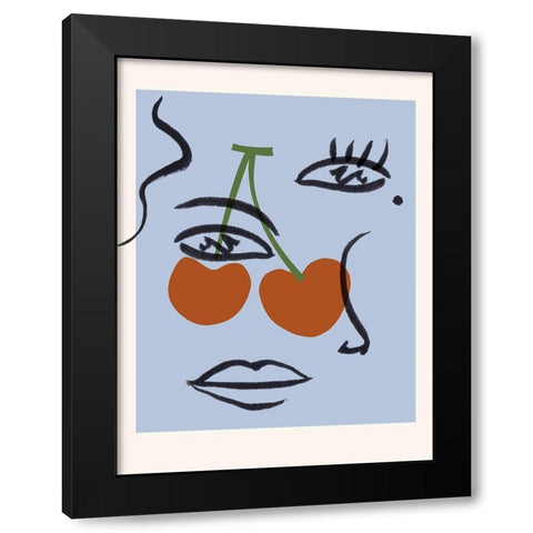 Cherry Baby I Black Modern Wood Framed Art Print by Wang, Melissa