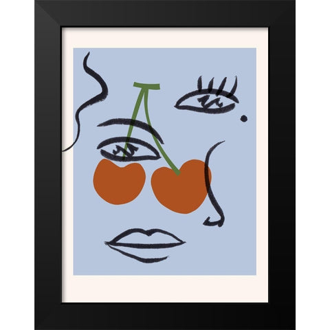 Cherry Baby I Black Modern Wood Framed Art Print by Wang, Melissa