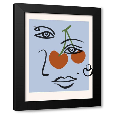 Cherry Baby II Black Modern Wood Framed Art Print by Wang, Melissa