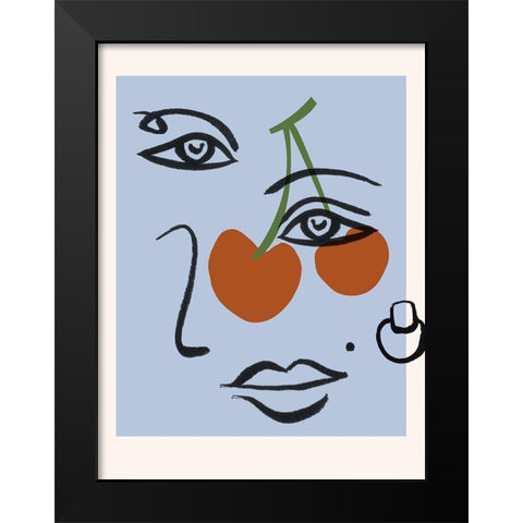 Cherry Baby II Black Modern Wood Framed Art Print by Wang, Melissa