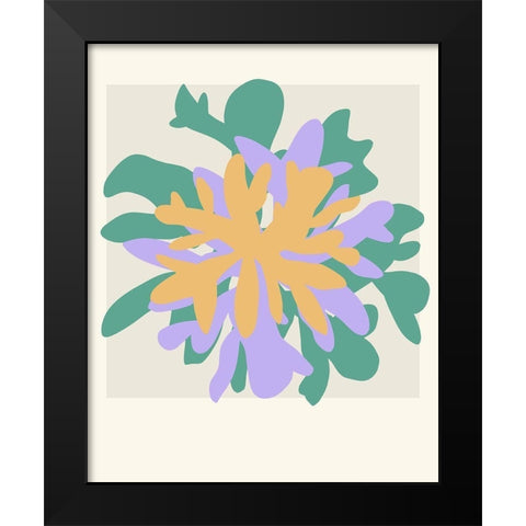 Coral Bloom II Black Modern Wood Framed Art Print by Wang, Melissa