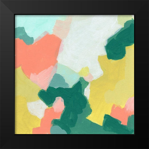 Melon Mosaic I Black Modern Wood Framed Art Print by Vess, June Erica