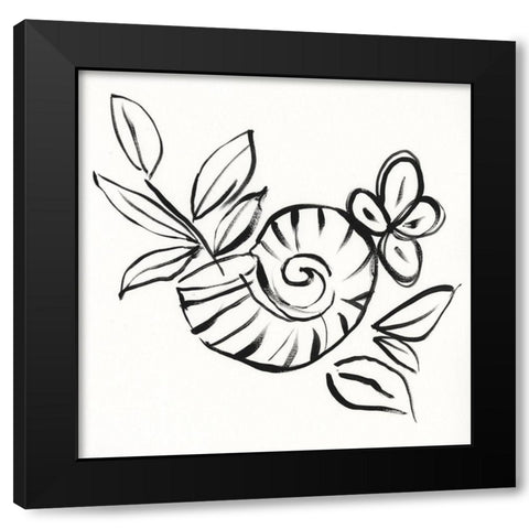 Shell Scrawl I Black Modern Wood Framed Art Print with Double Matting by Goldberger, Jennifer