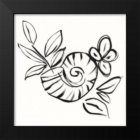 Shell Scrawl I Black Modern Wood Framed Art Print by Goldberger, Jennifer