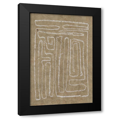 The Runes I Black Modern Wood Framed Art Print with Double Matting by Goldberger, Jennifer