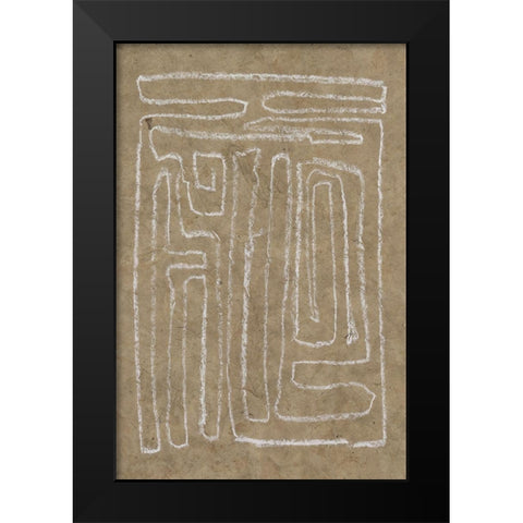 The Runes I Black Modern Wood Framed Art Print by Goldberger, Jennifer