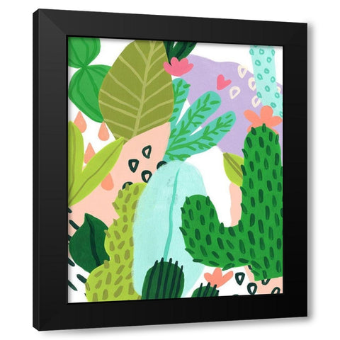 Party Plants II Black Modern Wood Framed Art Print with Double Matting by Vess, June Erica