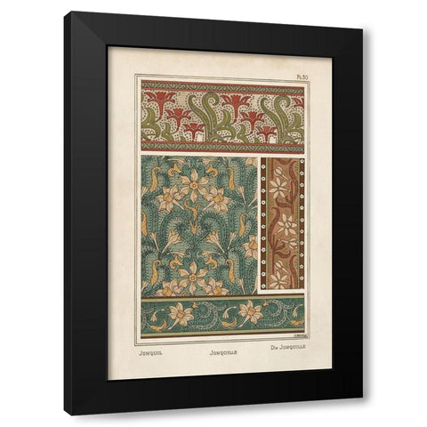 Nouveau Decorative III Black Modern Wood Framed Art Print with Double Matting by Vision Studio