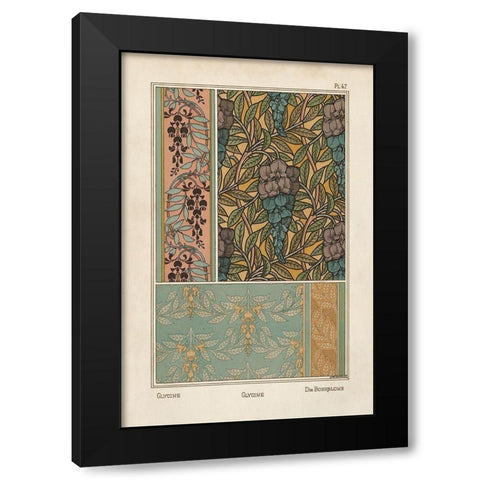 Nouveau Decorative IV Black Modern Wood Framed Art Print with Double Matting by Vision Studio