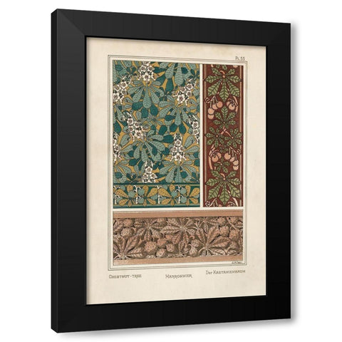 Nouveau Decorative IX Black Modern Wood Framed Art Print with Double Matting by Vision Studio