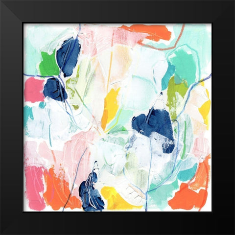 Impasto Kaleidoscope I Black Modern Wood Framed Art Print by Vess, June Erica