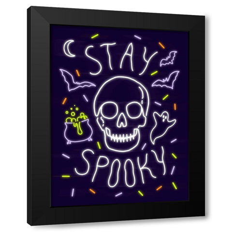 Neon Halloween II Black Modern Wood Framed Art Print by Barnes, Victoria