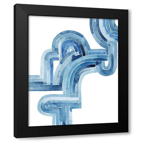 Blue Braid II Black Modern Wood Framed Art Print by Popp, Grace
