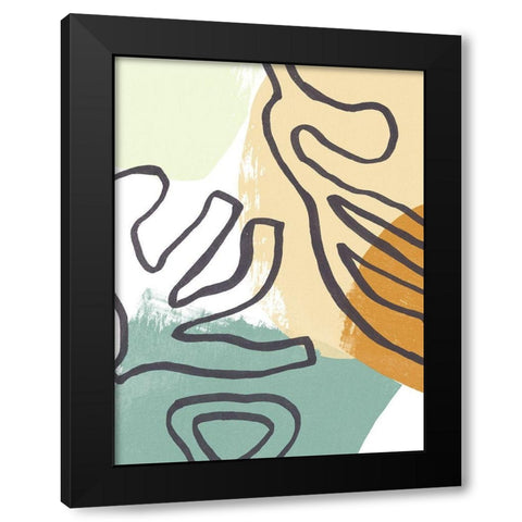 Midcentury Modern Coral II Black Modern Wood Framed Art Print with Double Matting by Vess, June Erica