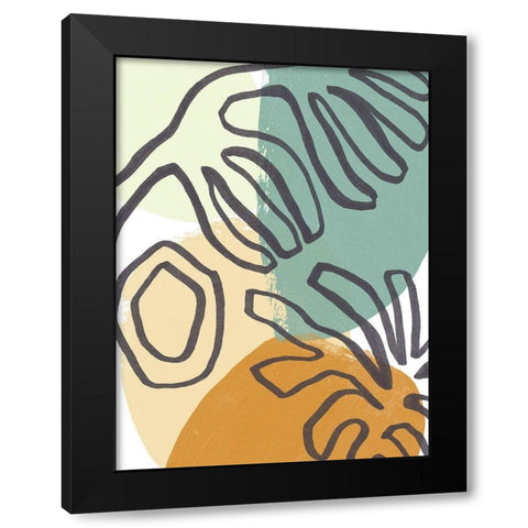 Midcentury Modern Coral III Black Modern Wood Framed Art Print by Vess, June Erica