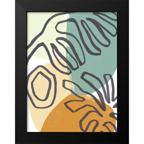 Midcentury Modern Coral III Black Modern Wood Framed Art Print by Vess, June Erica