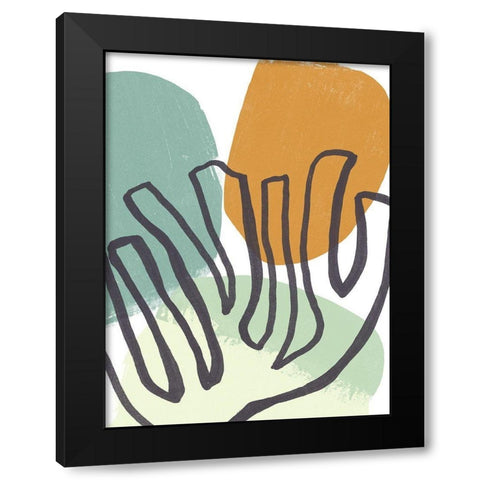 Midcentury Modern Coral IV Black Modern Wood Framed Art Print by Vess, June Erica