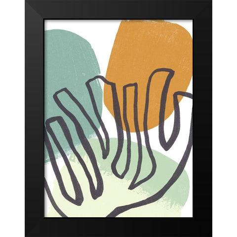 Midcentury Modern Coral IV Black Modern Wood Framed Art Print by Vess, June Erica