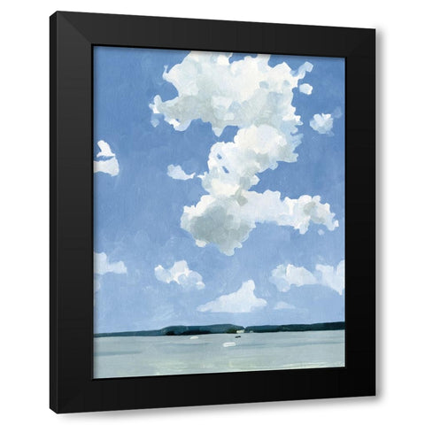 July Lakeside II Black Modern Wood Framed Art Print with Double Matting by Caroline, Emma