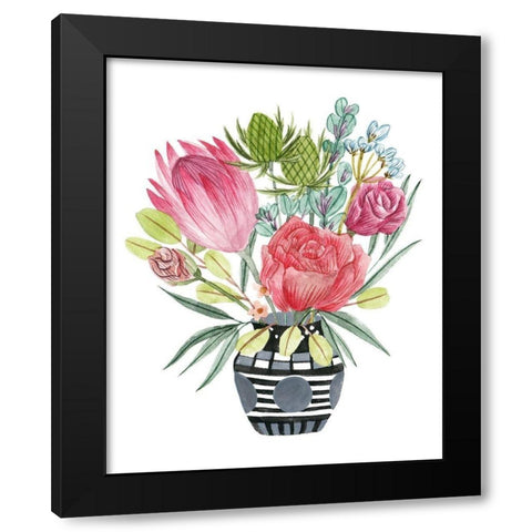 Protea Awakening I Black Modern Wood Framed Art Print with Double Matting by Wang, Melissa