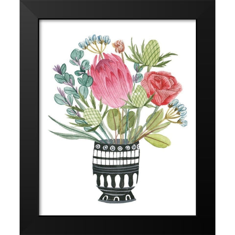 Protea Awakening III Black Modern Wood Framed Art Print by Wang, Melissa