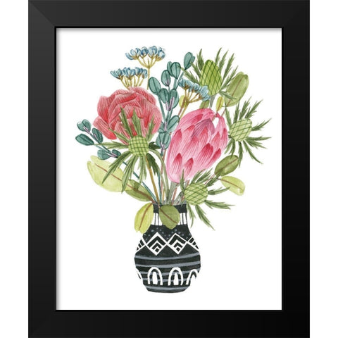 Protea Awakening IV Black Modern Wood Framed Art Print by Wang, Melissa