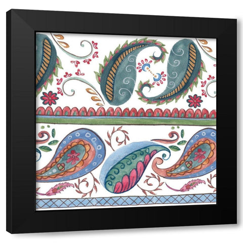 Paisley Doodle II Black Modern Wood Framed Art Print by Wang, Melissa