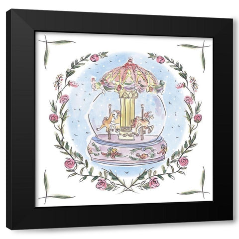 Winter Carousel IV Black Modern Wood Framed Art Print with Double Matting by Wang, Melissa