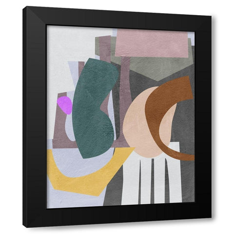City Shades II Black Modern Wood Framed Art Print with Double Matting by Wang, Melissa