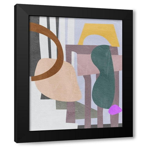 City Shades III Black Modern Wood Framed Art Print with Double Matting by Wang, Melissa