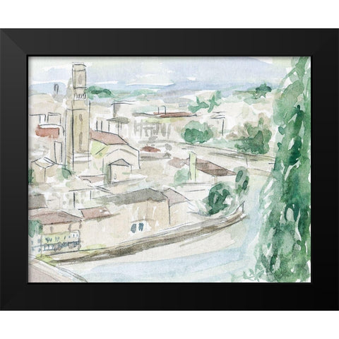 City on the River II Black Modern Wood Framed Art Print by Wang, Melissa